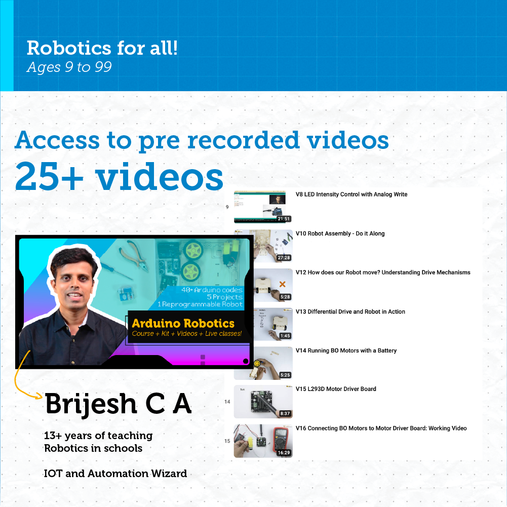 Robotics For All,  DIY Programmable JRduino Robot- Line Following - Computer Control - Obstacle Avoidance Robot