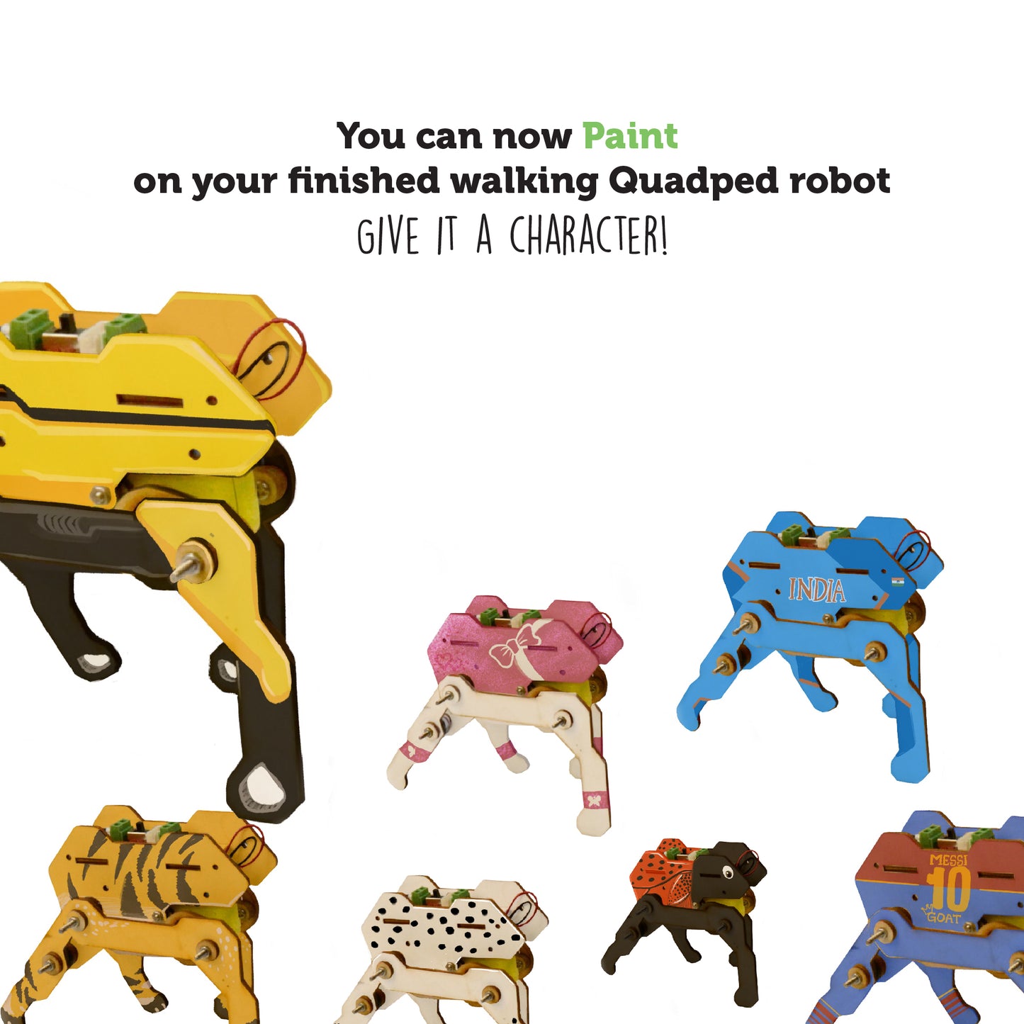 Quadped 4 legged robot- Frog bot and crawlers - Explore robot locomotion- Combo kit