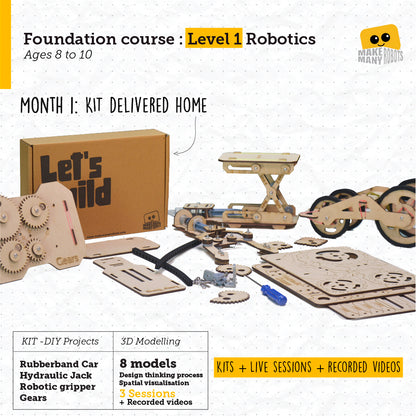 Robotics Level 1 -Beginner's Course - 8years to 12year old children