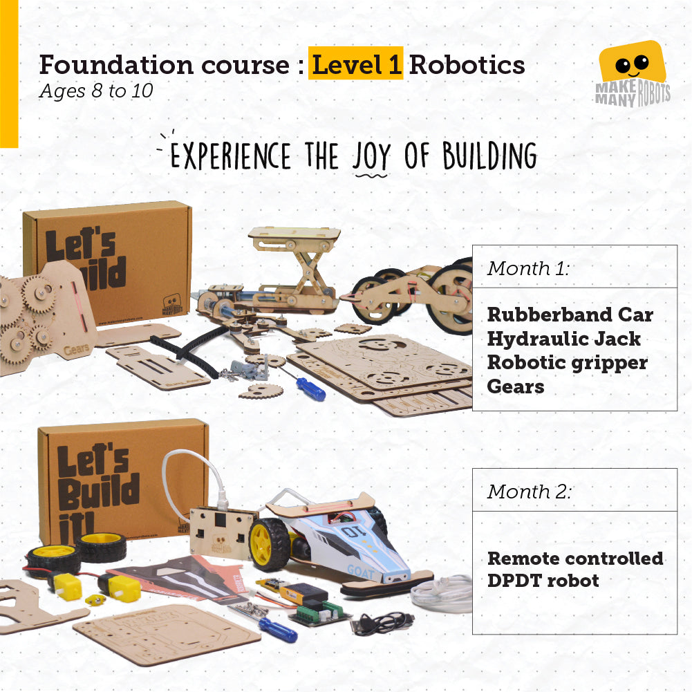 Robotics Level 1 -Beginner's Course - 8years to 12year old children